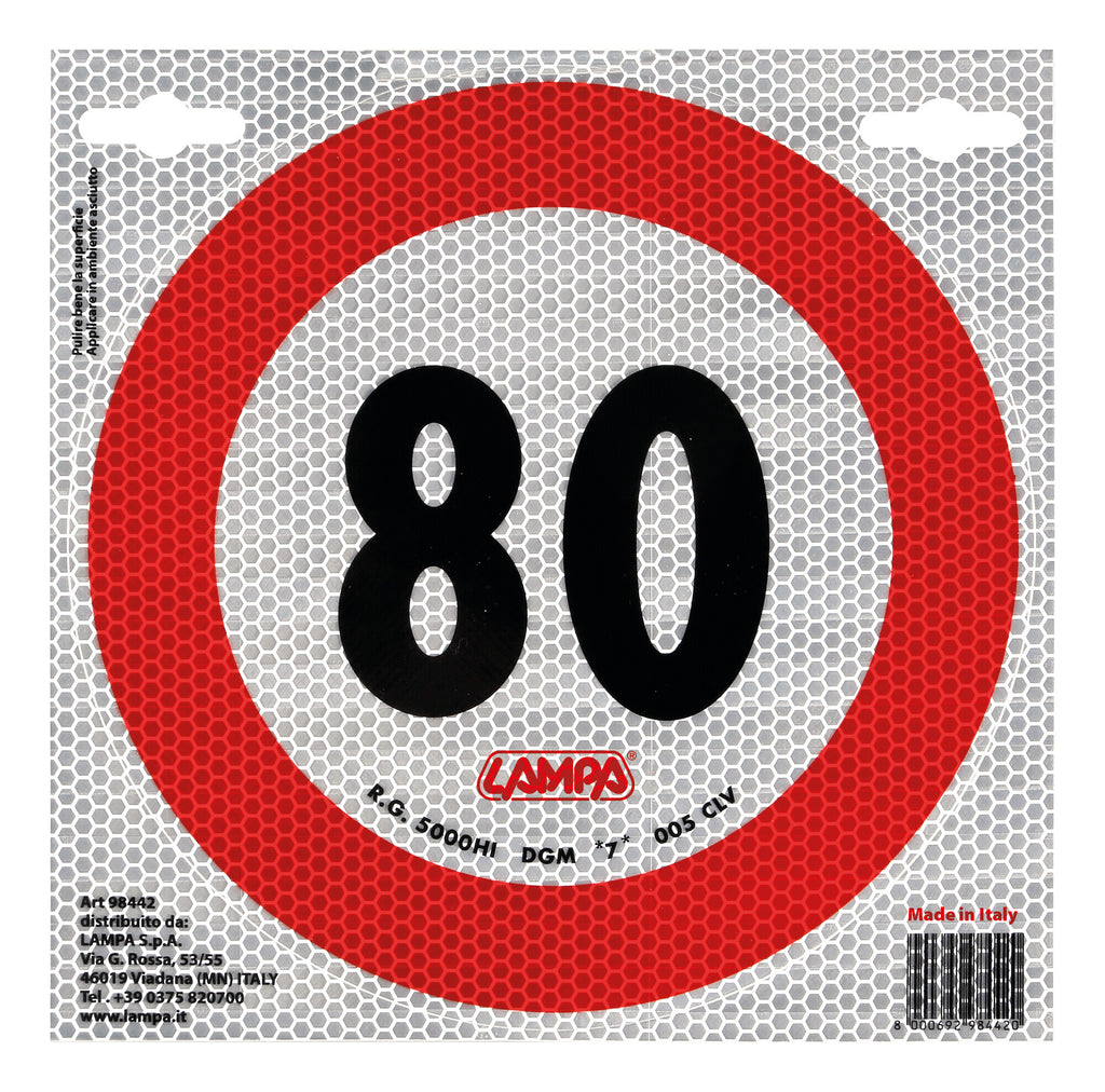 Contrassegno limite velocità - 80 Km/h