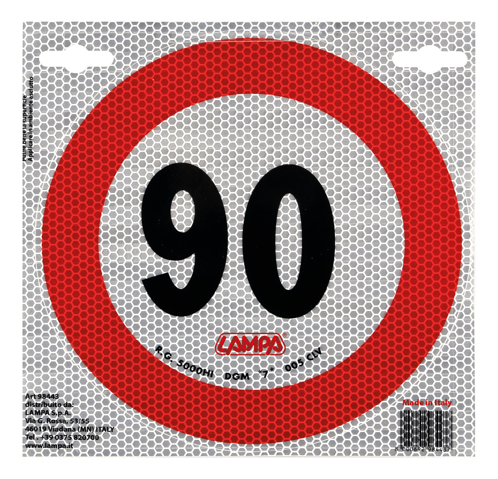 Contrassegno limite velocità - 90 Km/h