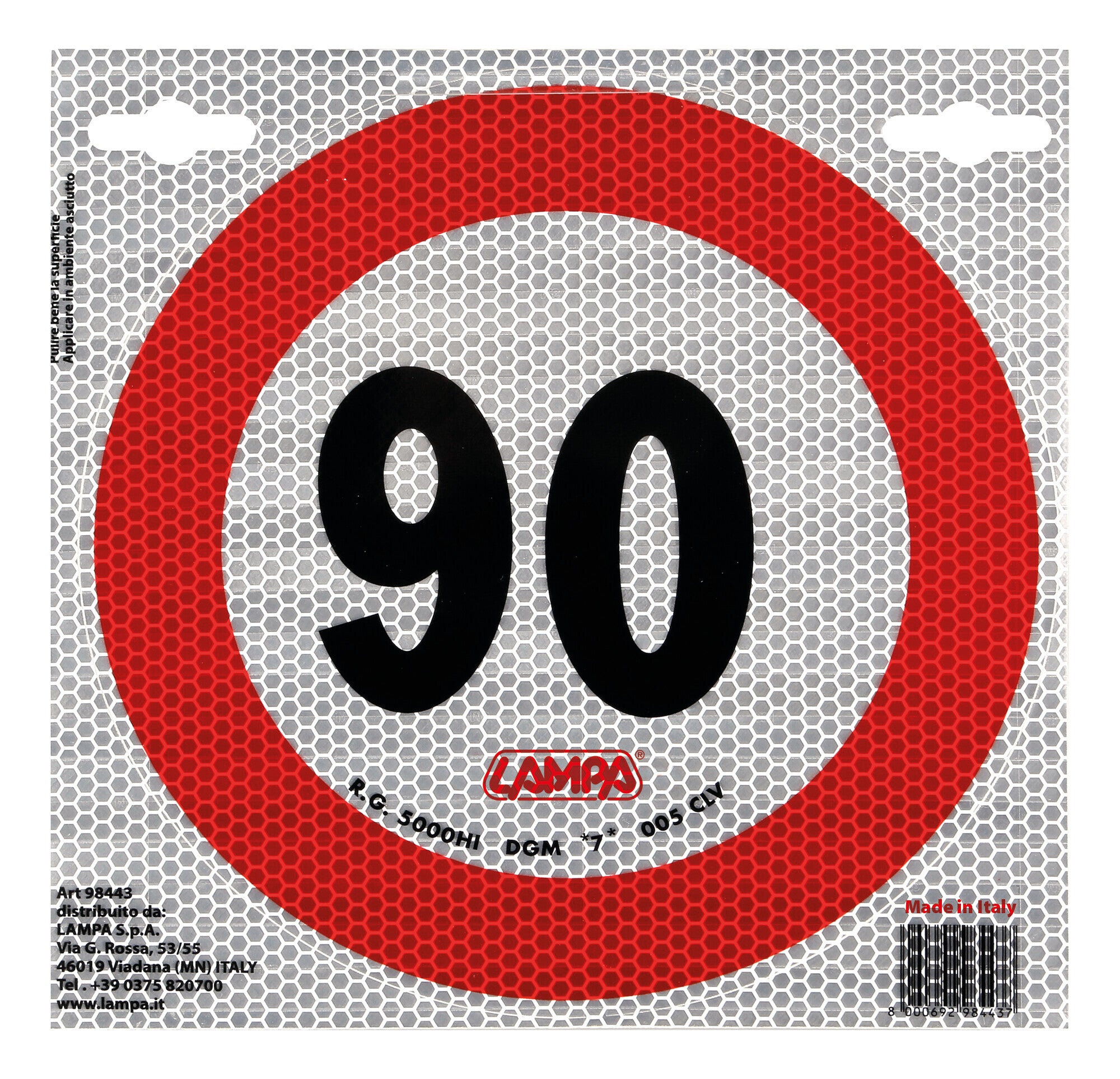 Contrassegno limite velocità - 90 Km/h