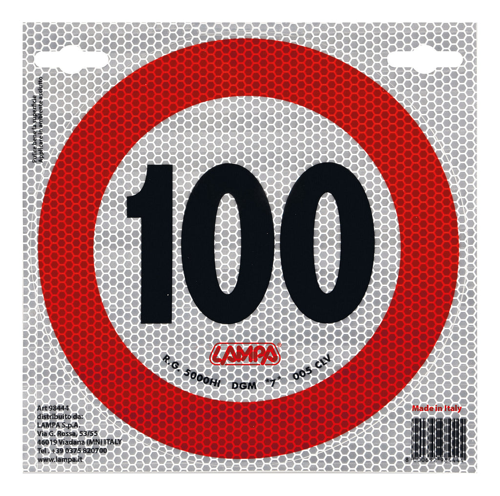Contrassegno limite velocità - 100 Km/h
