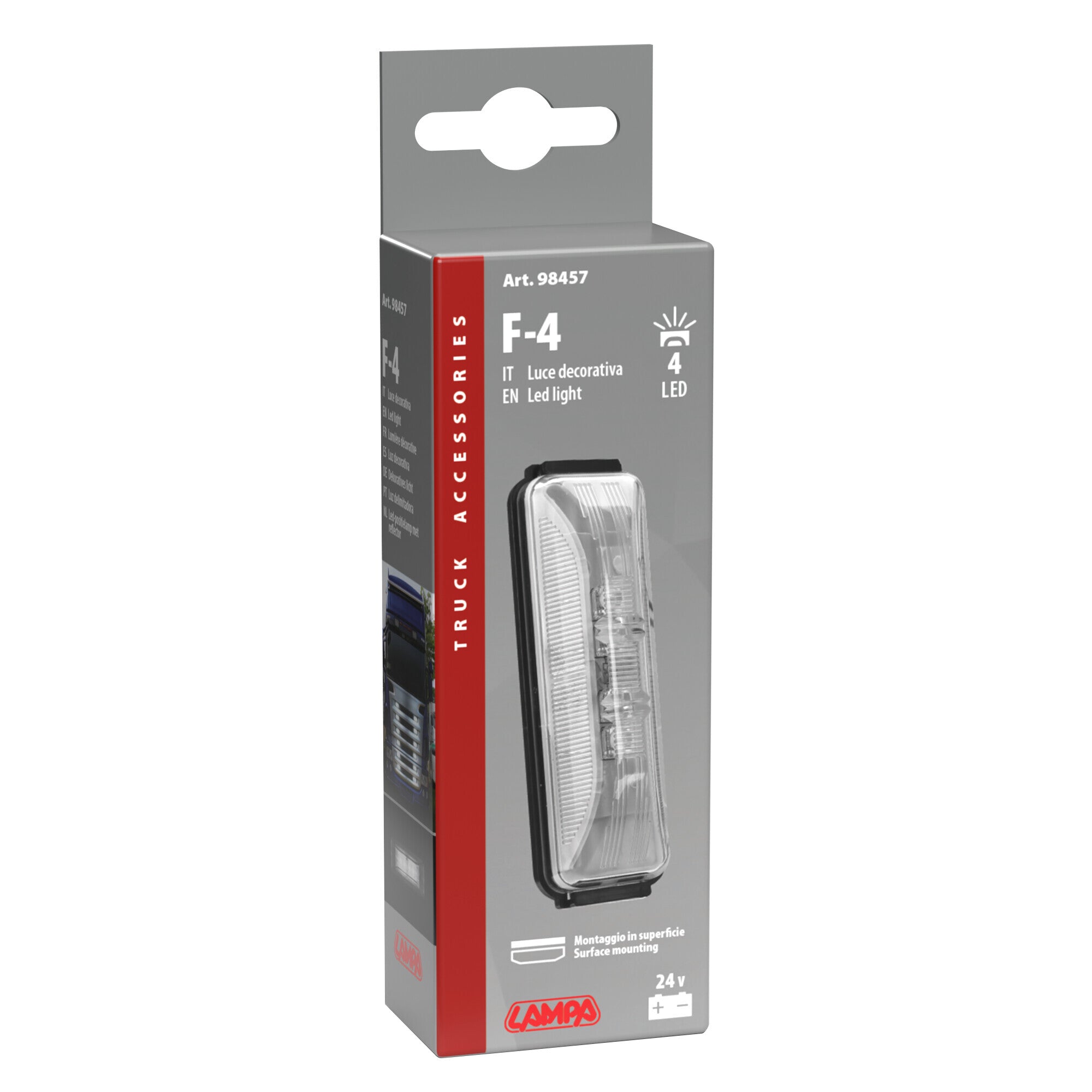 Luce decorativa - 4 Led - 24V - Bianco
