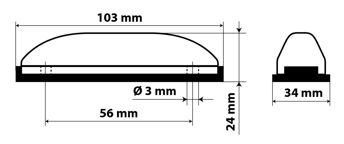 Luce decorativa - 4 Led - 24V - Bianco
