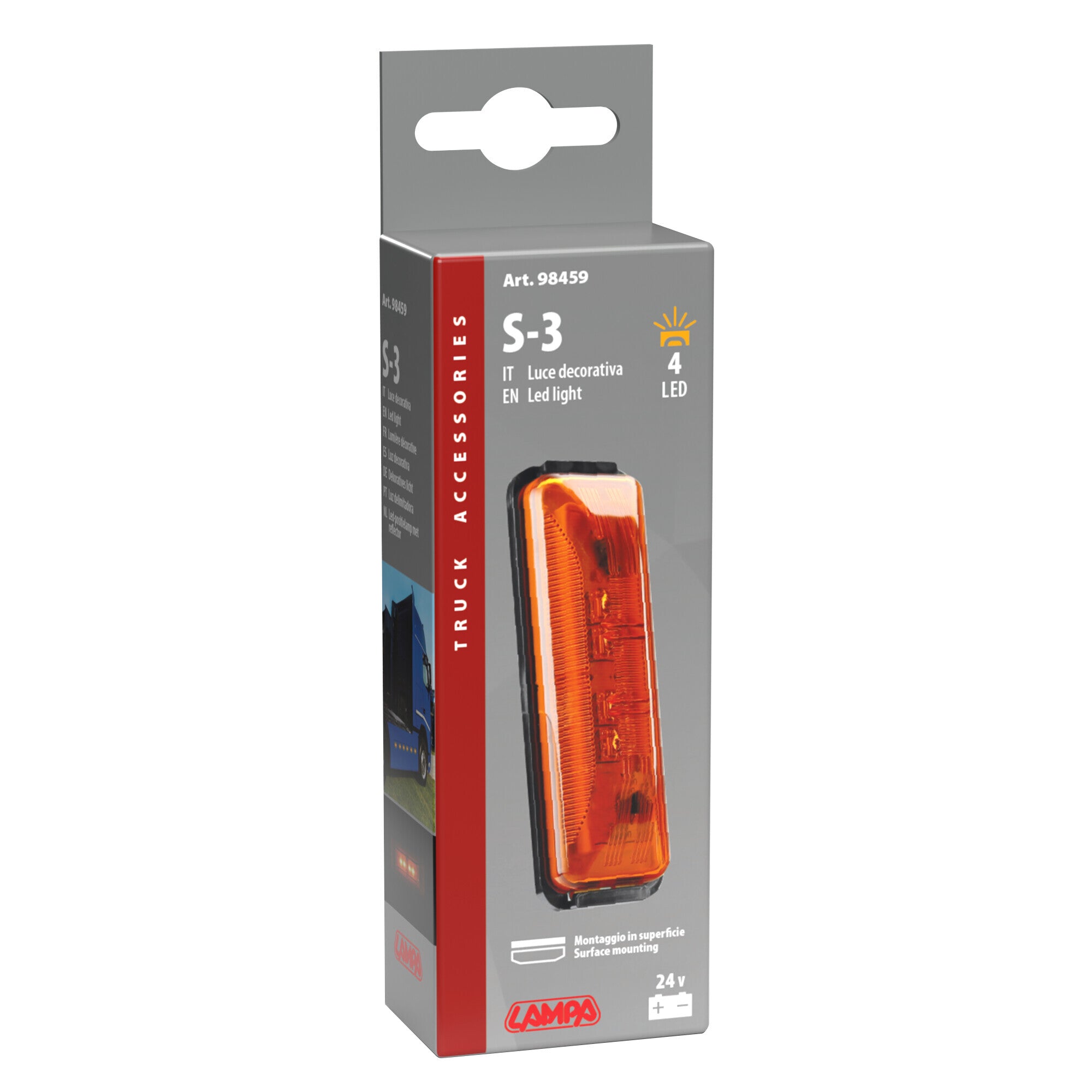 Luce decorativa - 4 Led - 24V - Arancio