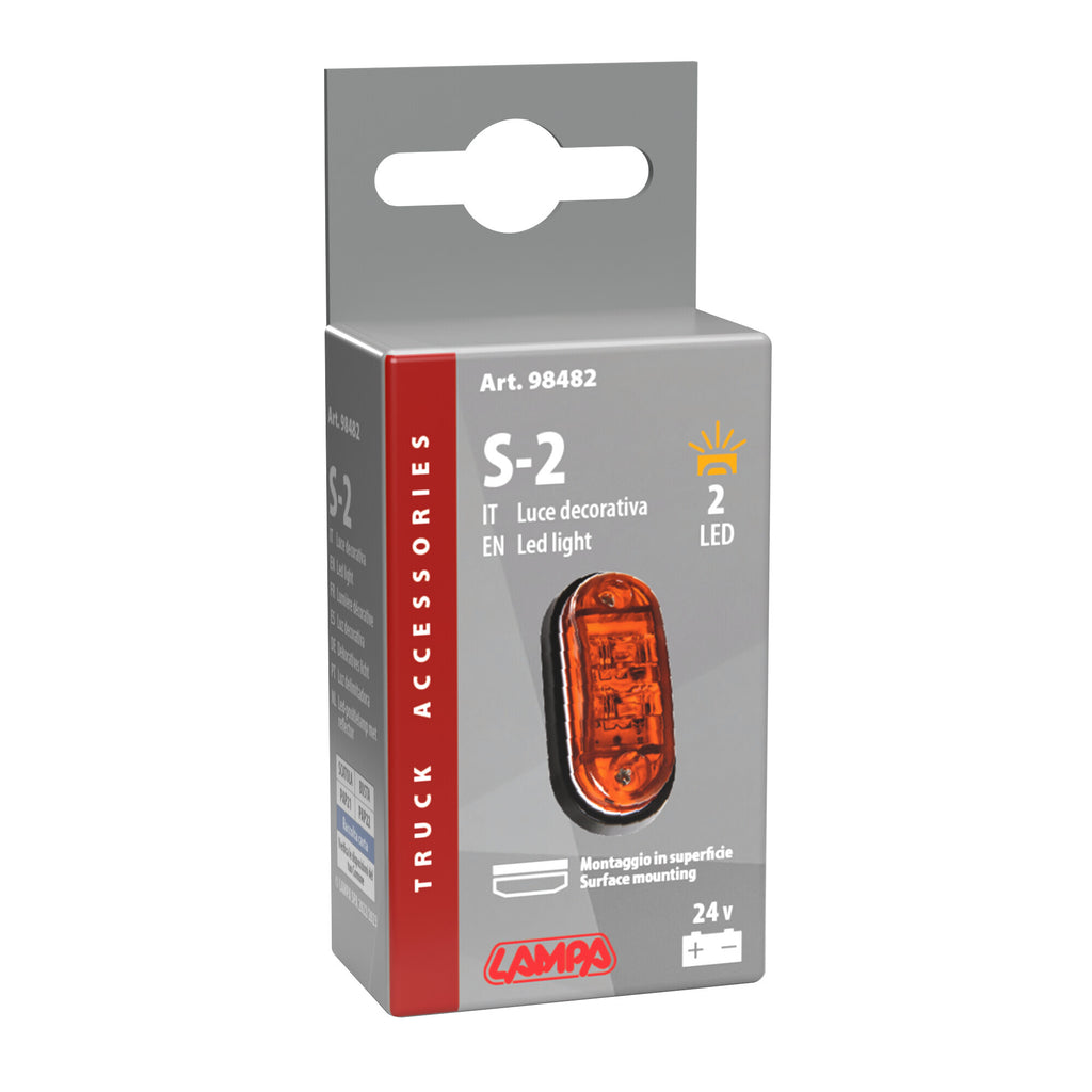 Luce decorativa - 2 Led - 24V - Arancio