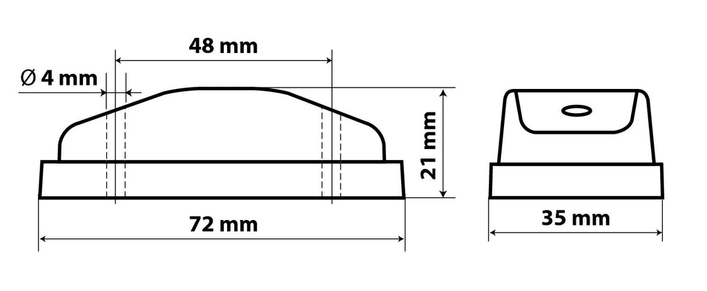 Luce decorativa - 2 Led - 24V - Arancio