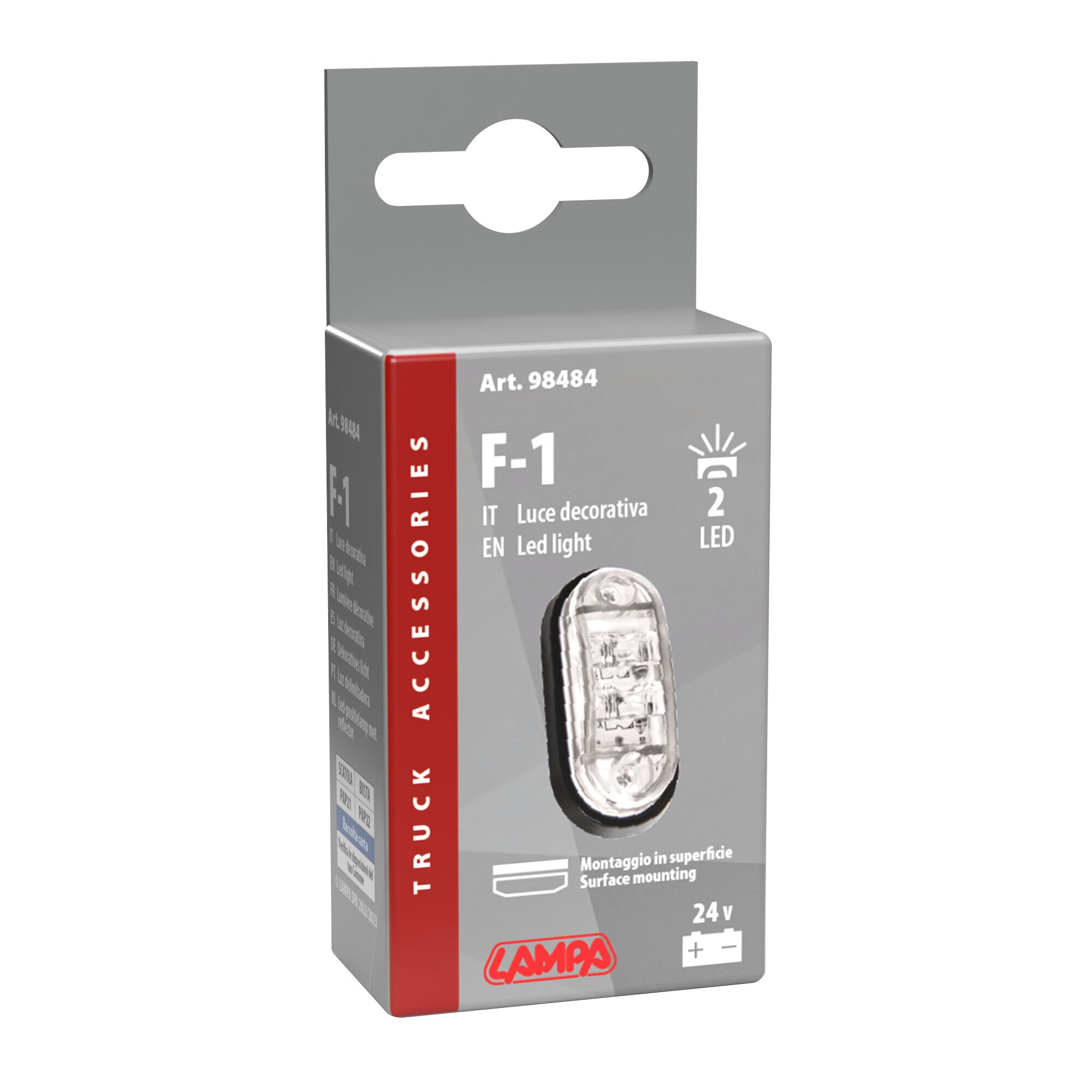 Luce decorativa - 2 Led - 24V - Bianco