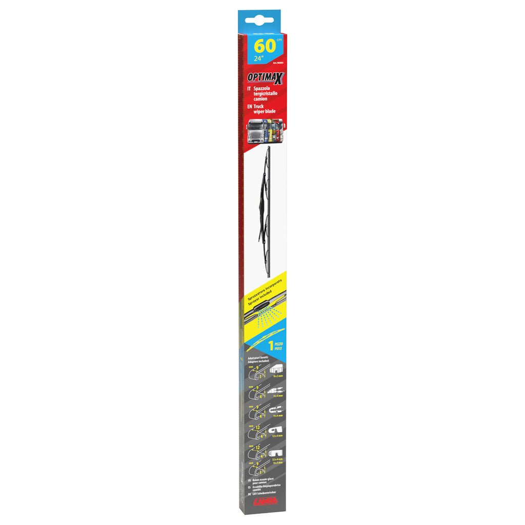 Optimax, spazzola tergicristallo per camion e furgoni - 60 cm (24") - Con spruzzatori - 1 pz