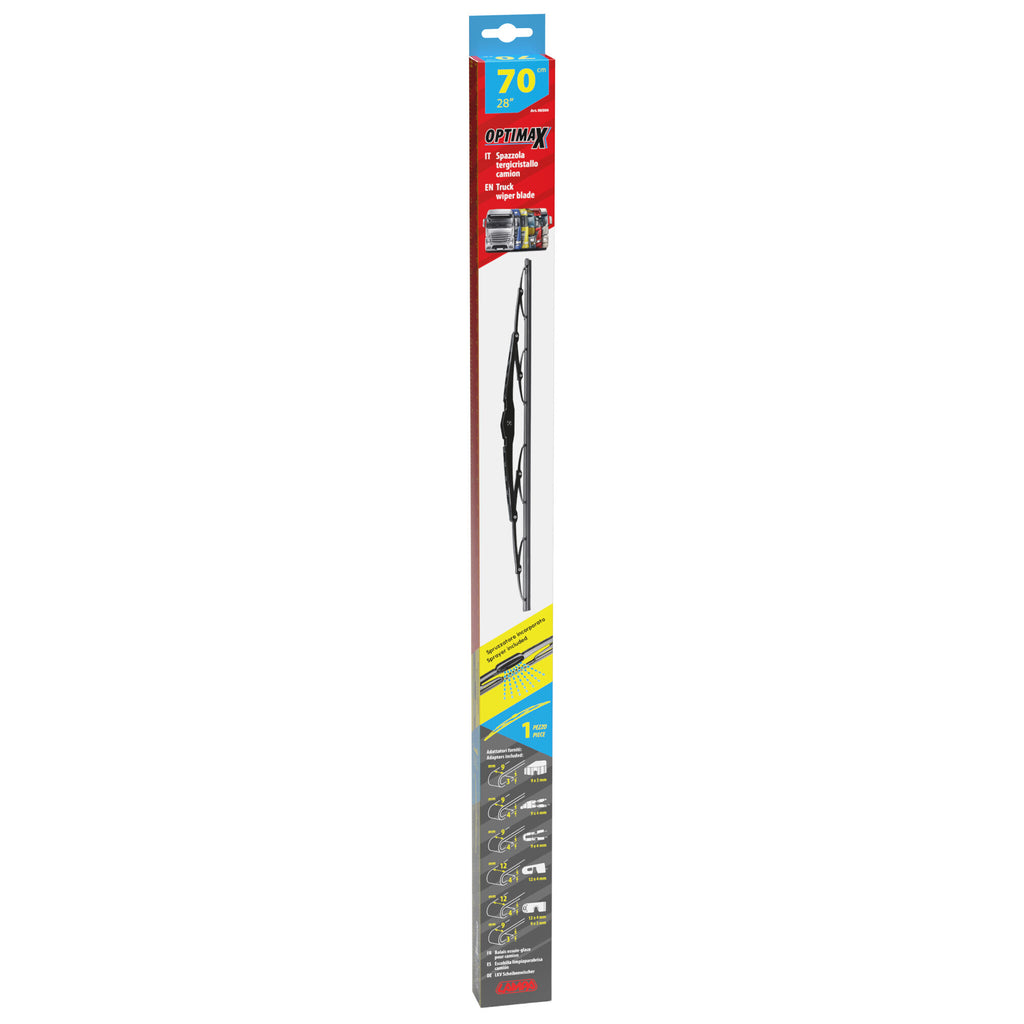 Optimax, spazzola tergicristallo per camion e furgoni - 70 cm (28“) - Con spruzzatori - 1 pz
