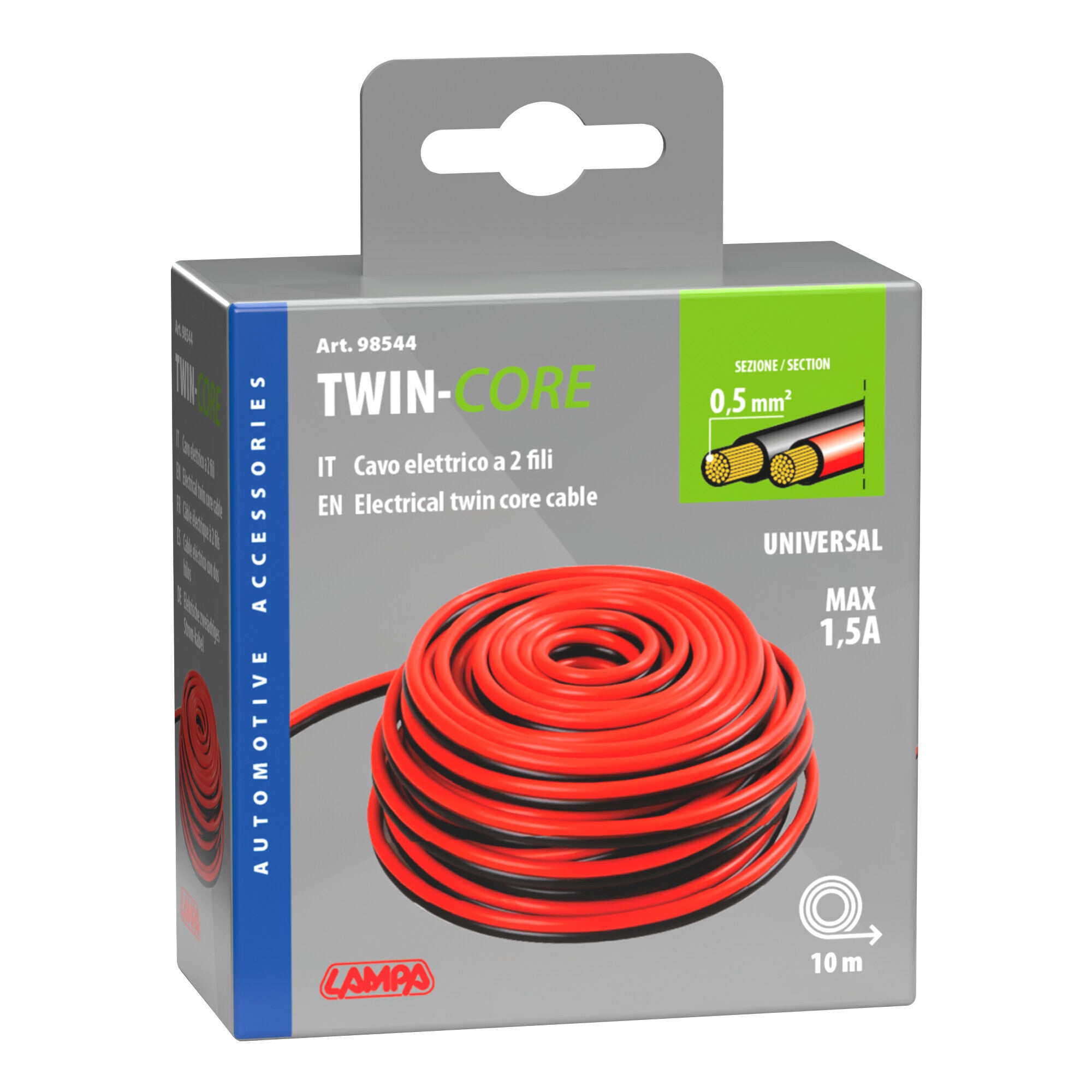 Cavo elettrico a due fili - 0,5 mm² x 10 m