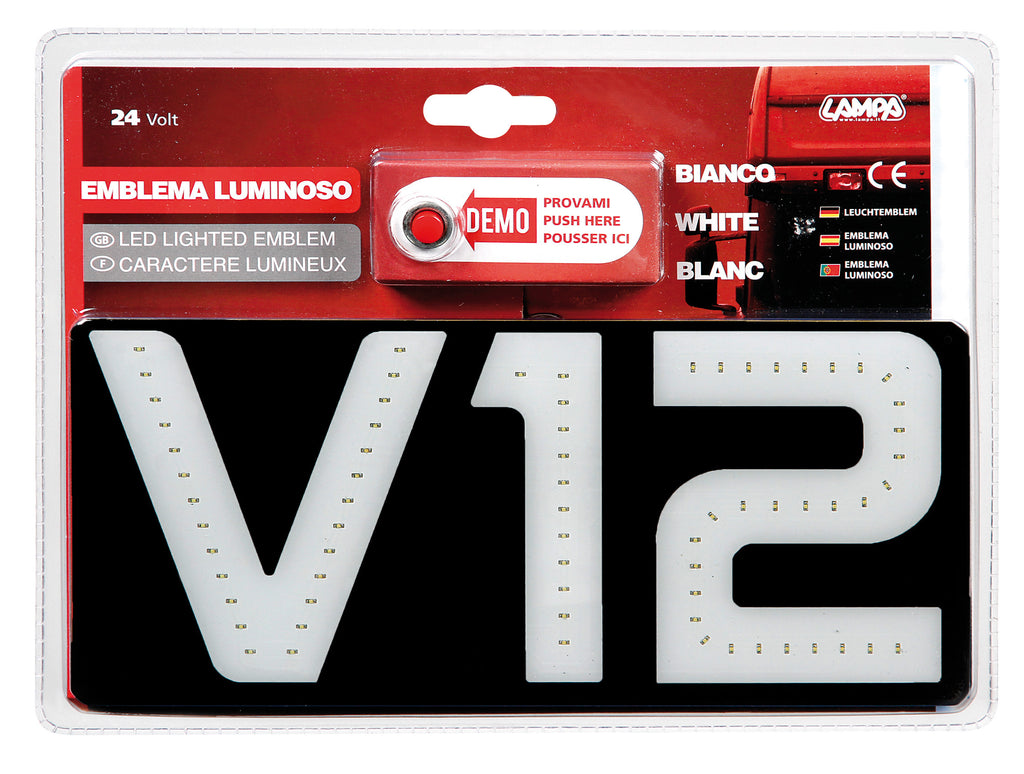Emblema luminoso, 24V - V12