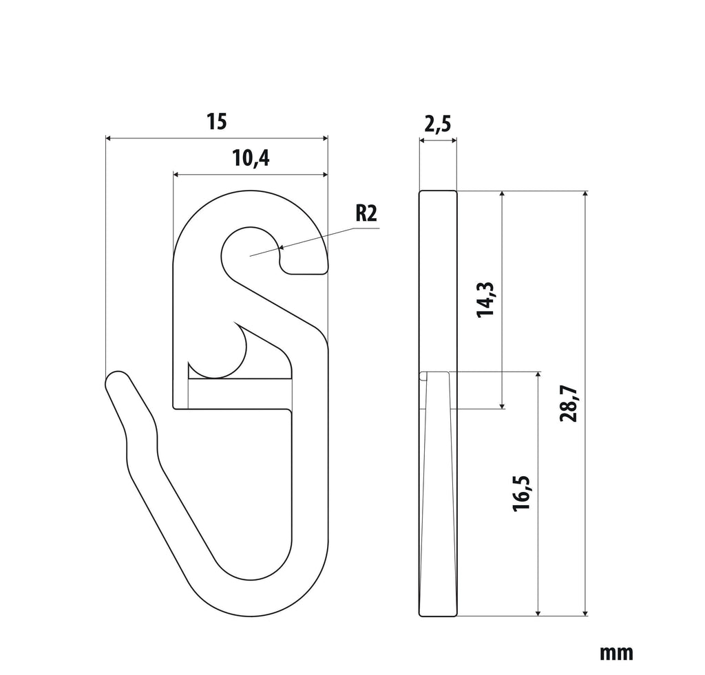 Ganci per tende - G-4 - 25 pz