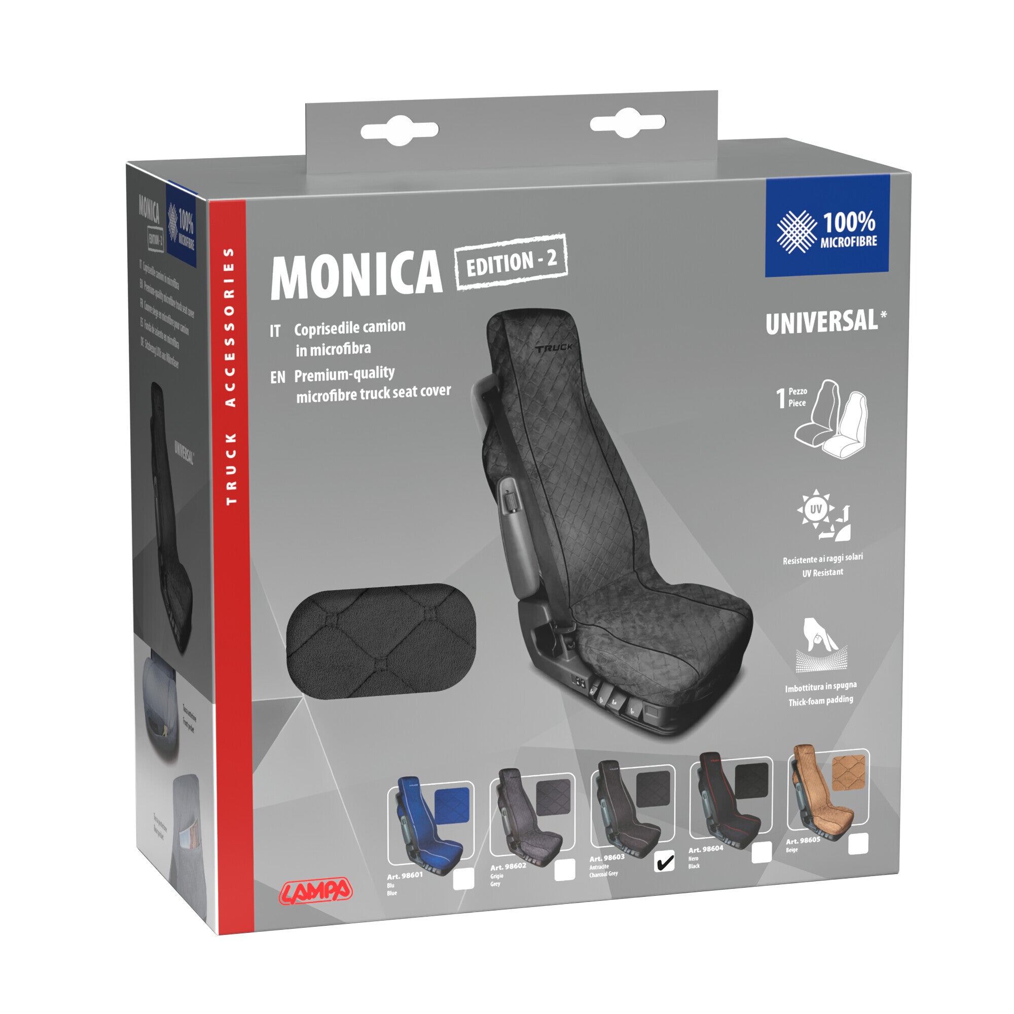 Monica, coprisedile in microfibra per camion - Antracite