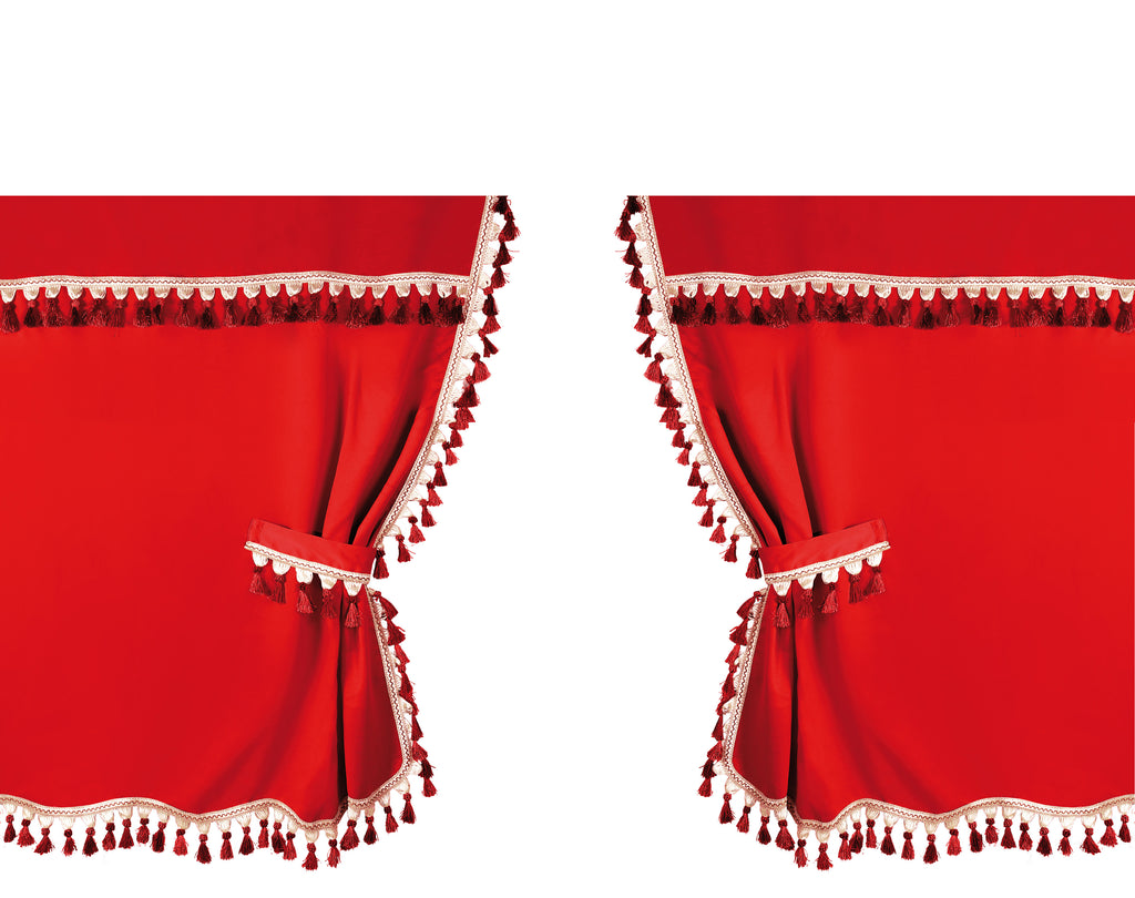 Oscura, tende centrali per camion, cabina standard - Rosso