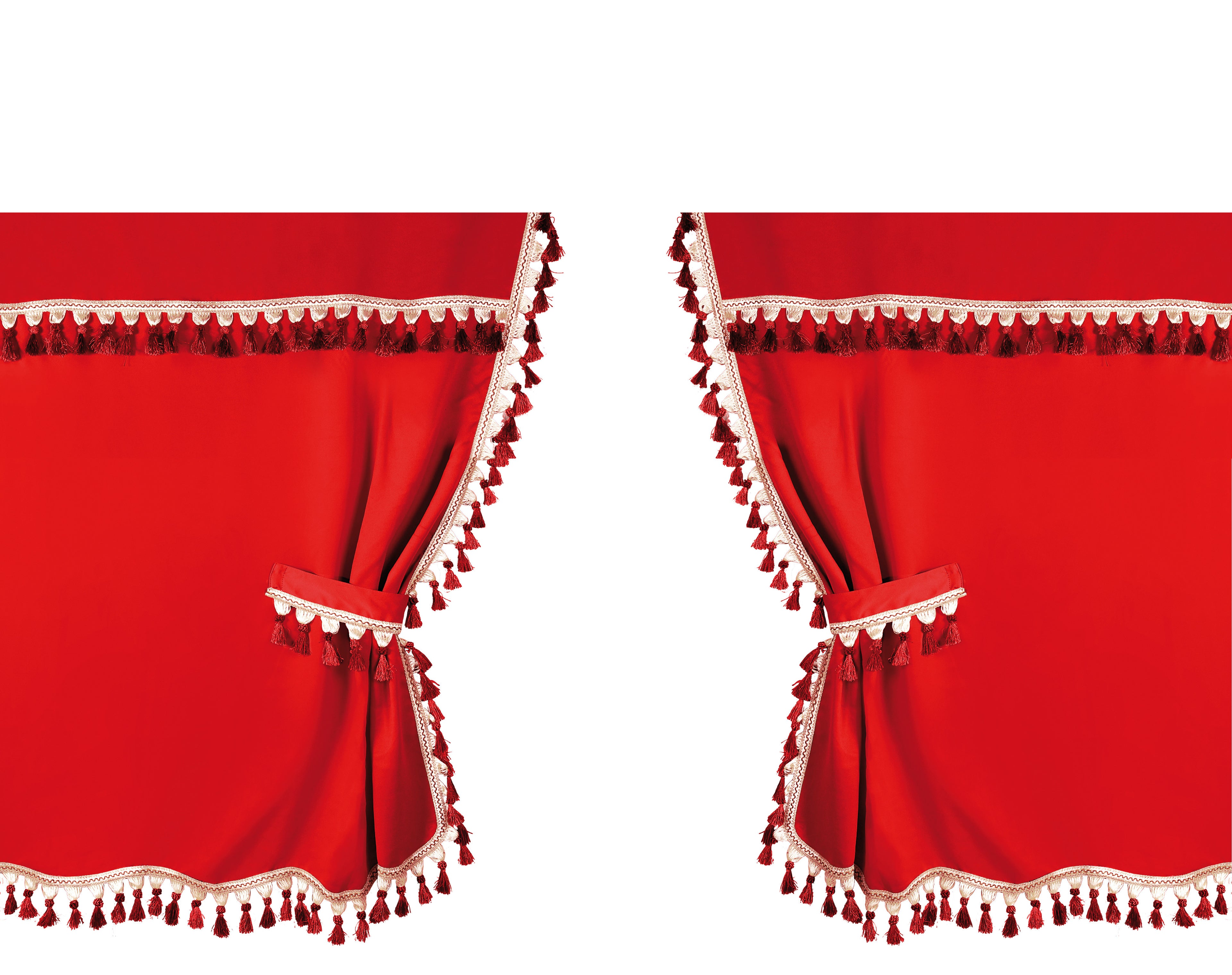 Oscura, tende centrali per camion, cabina standard - Rosso