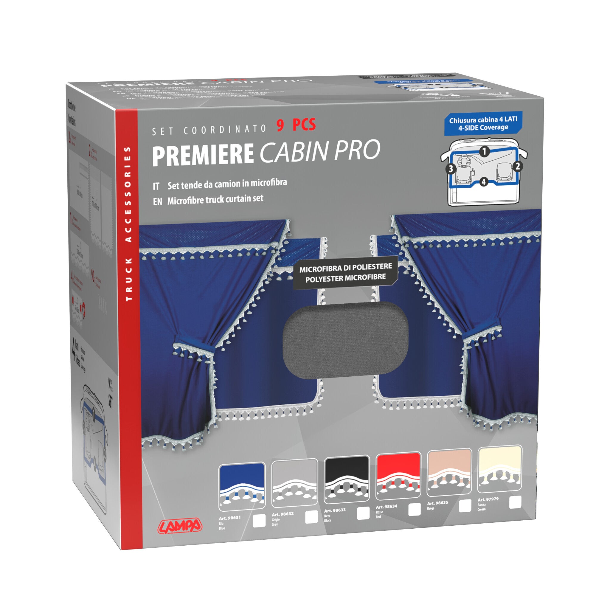 Premiere Pro-Cabin, set tende in microfibra per camion - Grigio