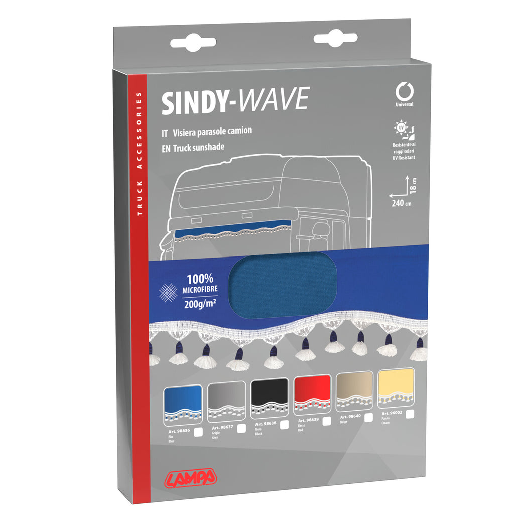 Sindy, fascia parasole in microfibra per camion - Blu