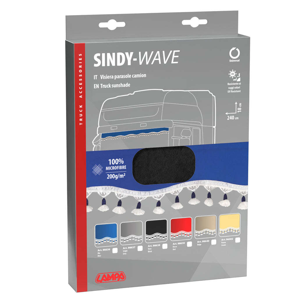 Sindy, fascia parasole in microfibra per camion - Nero
