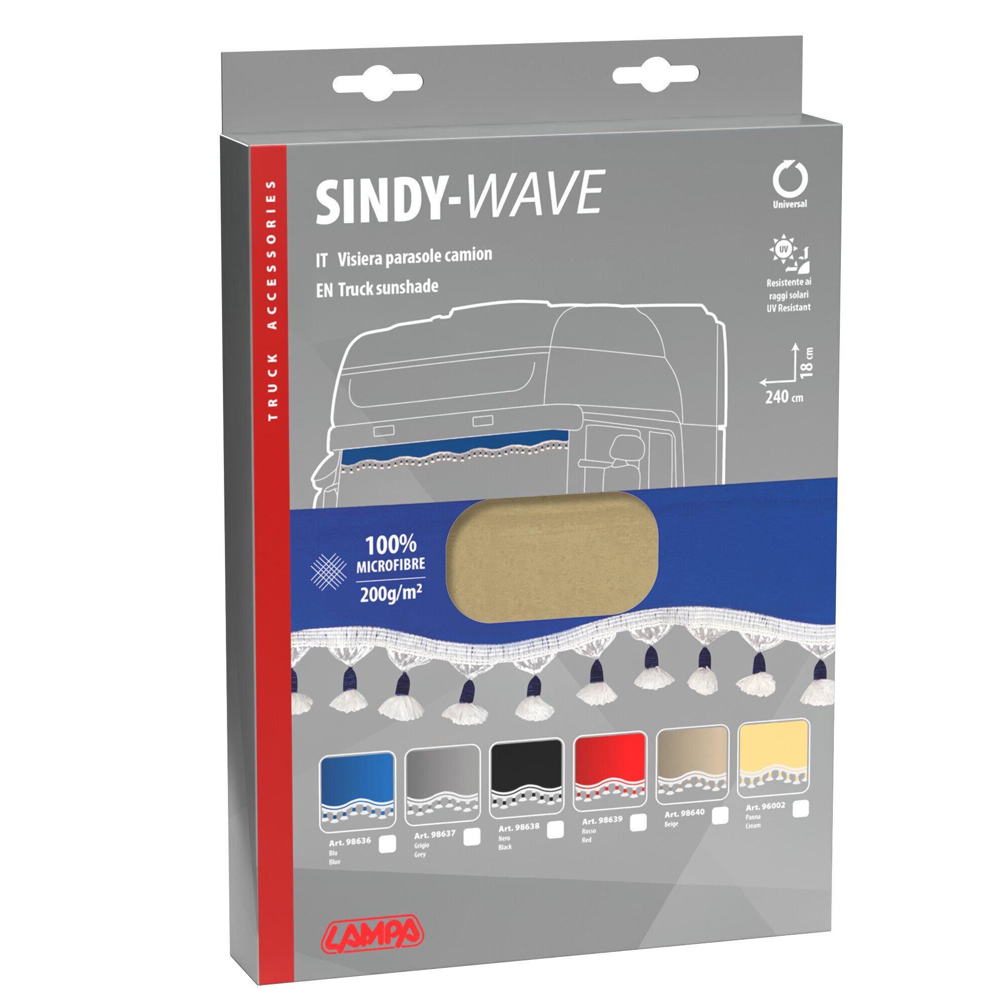 Sindy, fascia parasole in microfibra per camion - Beige