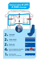 Melissa, set tende e coprisedili in microfibra per camion - Blu