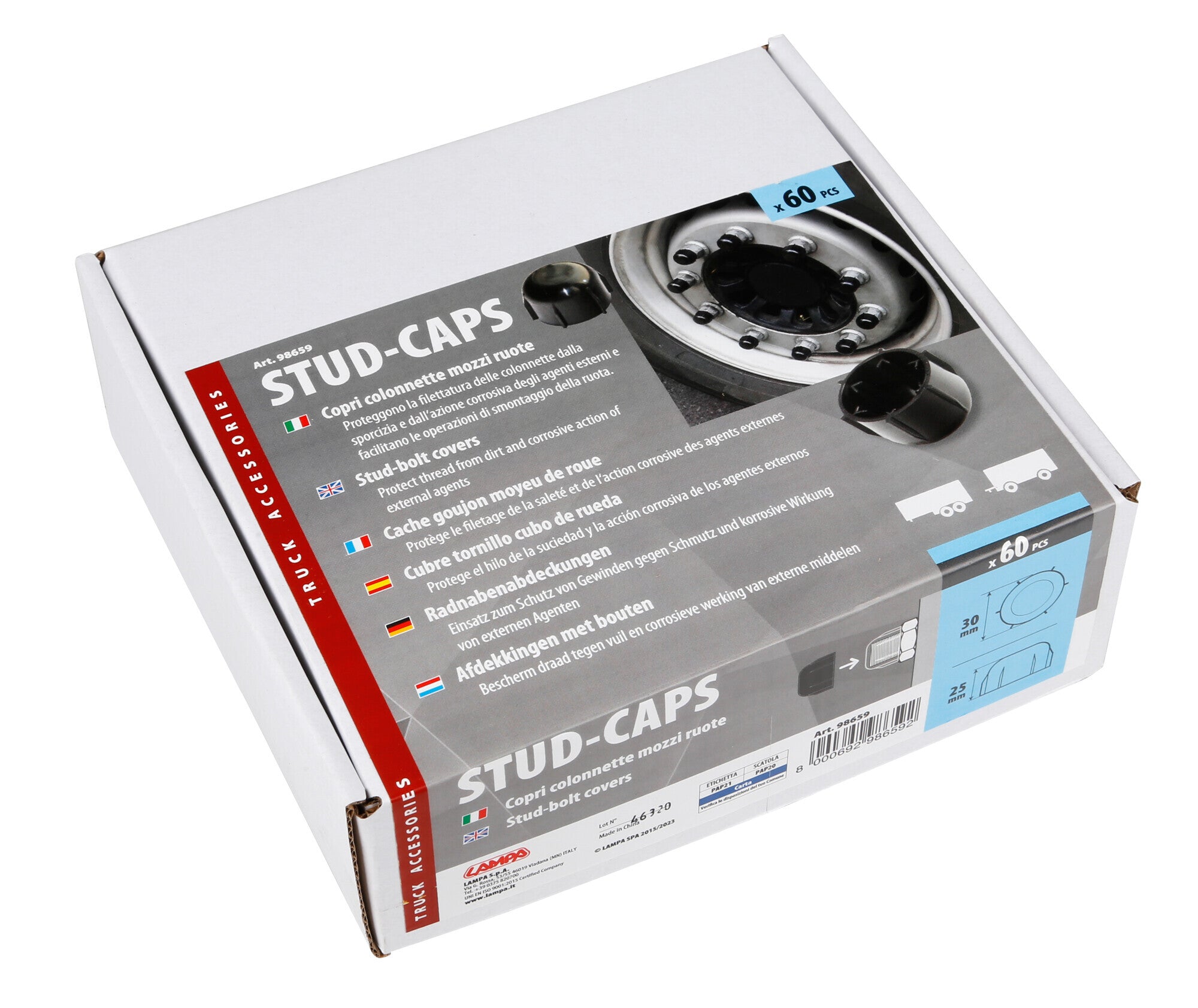 Top-Cap, copri colonnette mozzi ruote - 60 pz
