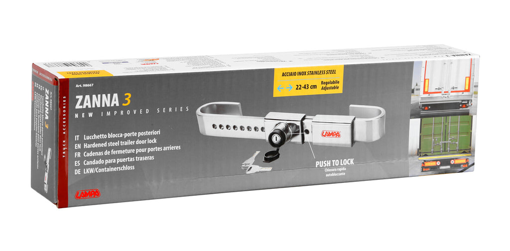 Zanna 3, lucchetto blocca-porte posteriore in acciaio inox