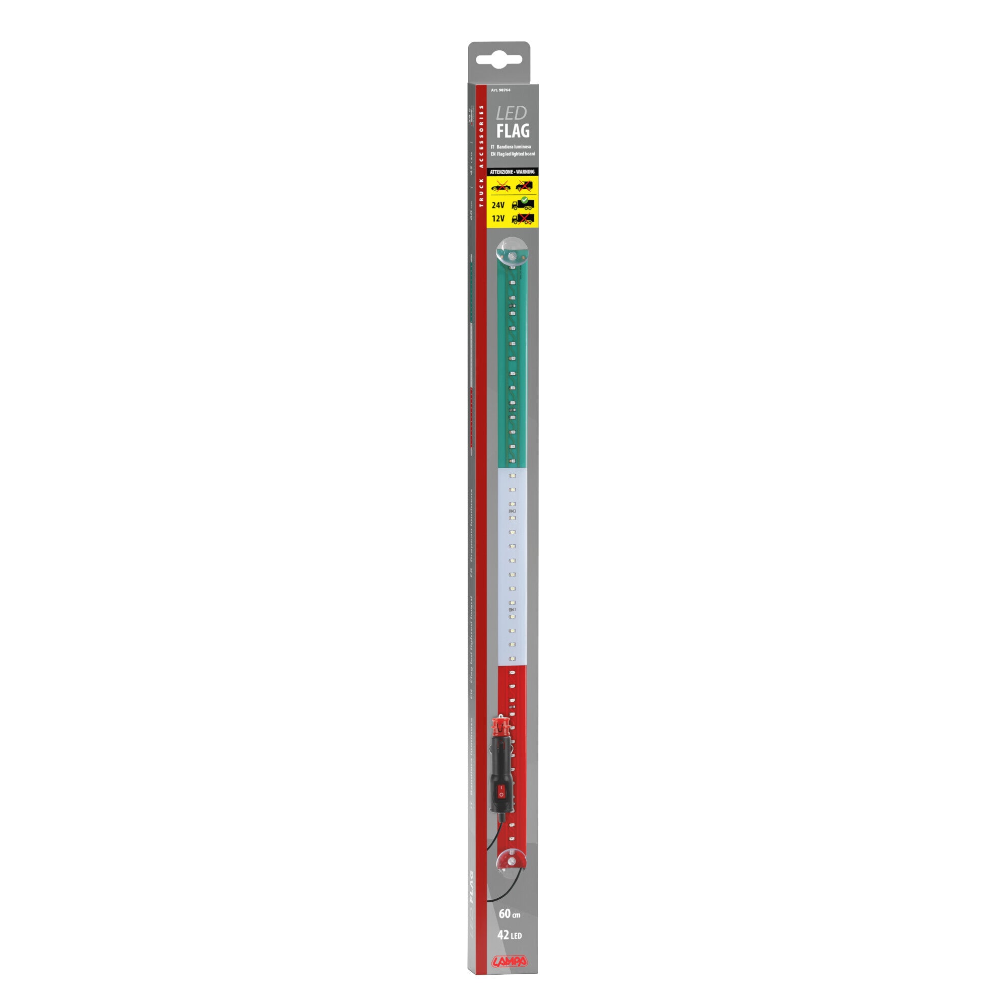 Bandiera luminosa 60 cm, 42 Led, 24V - Italia