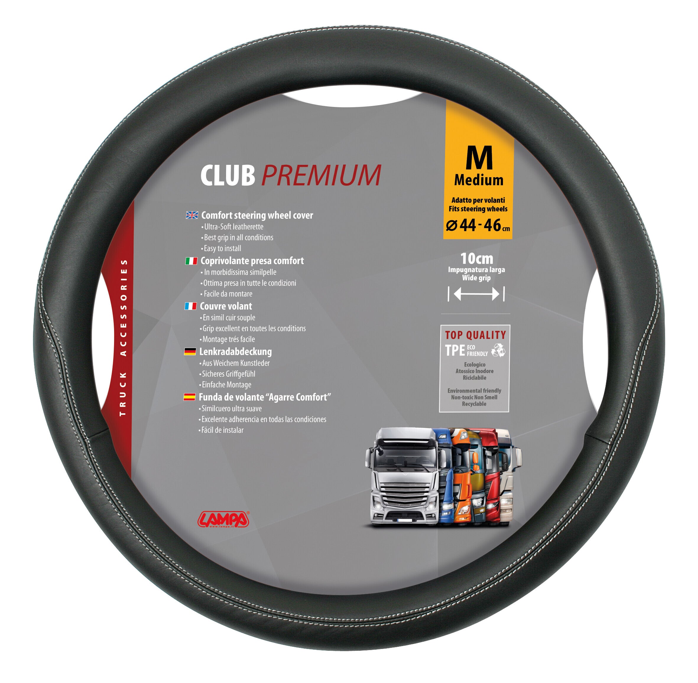 Club, coprivolante in Skeentex - M - Ø 44/46 cm - Nero