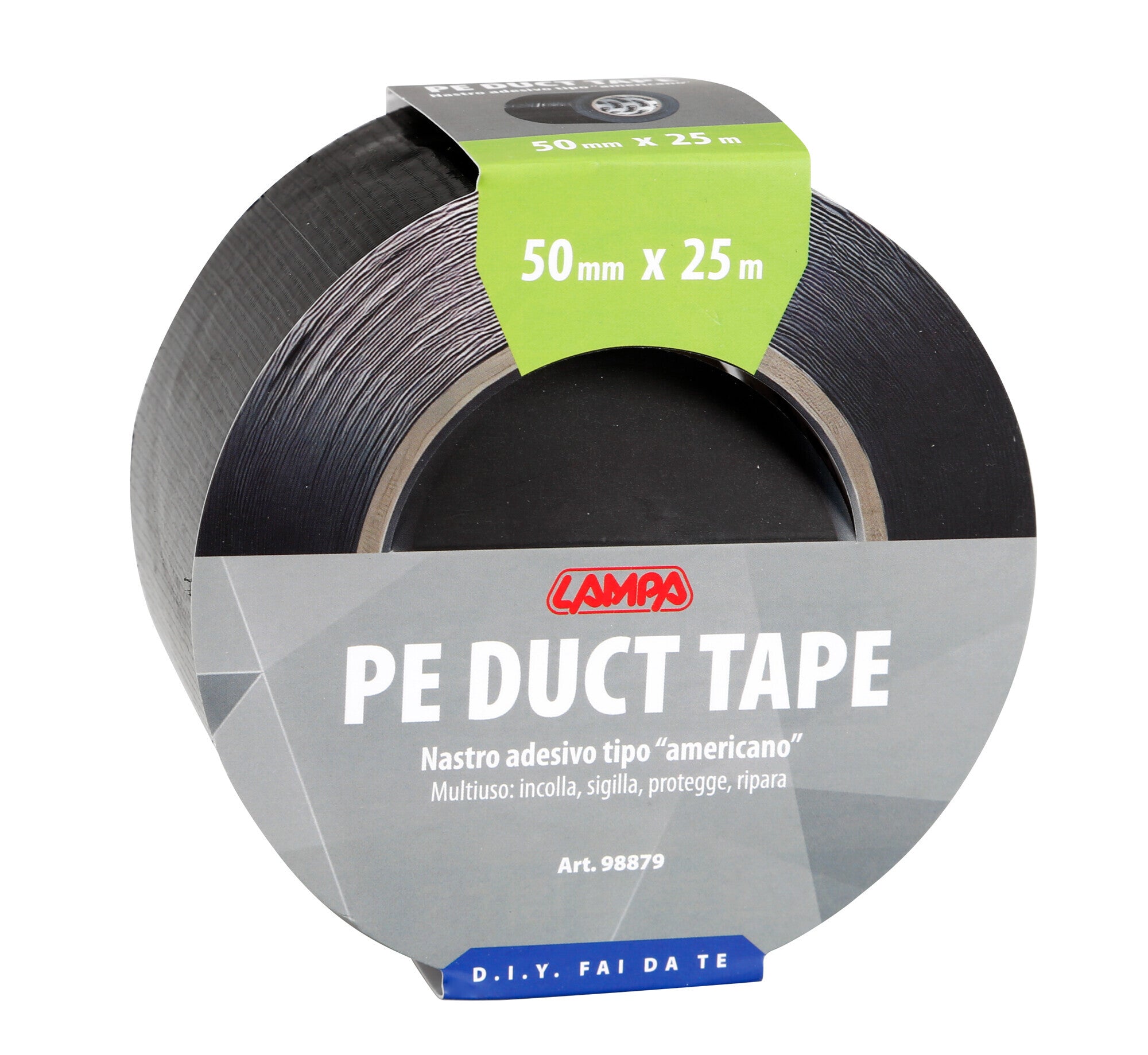 Nastro adesivo tipo americano - 50 mm x 25 m - Nero