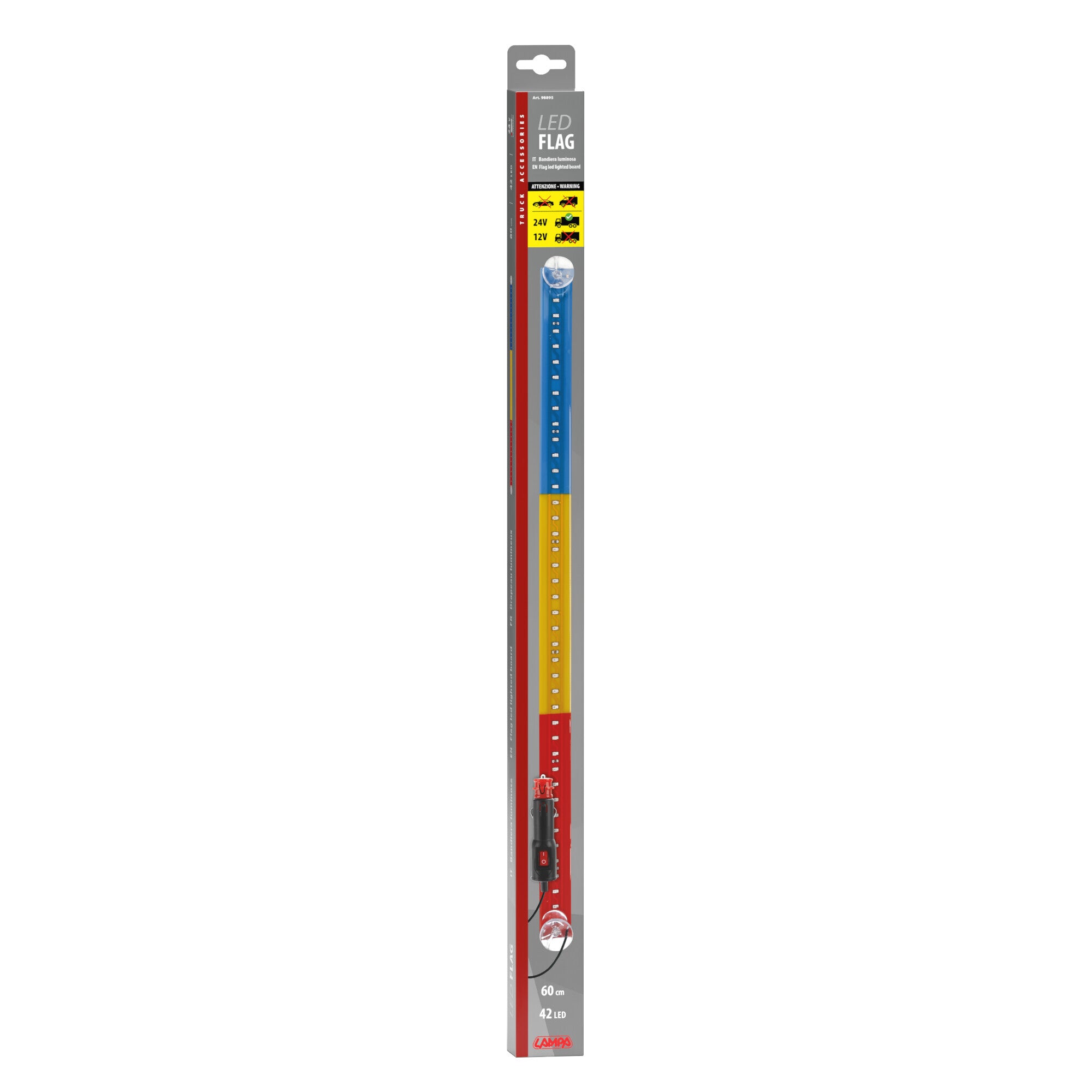 Bandiera luminosa 60 cm, 42 Led, 24V - Romania
