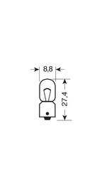 24V Lampada micro - T4W - 4W - BA9s - 10 pz - Scatola