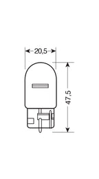 12V Lampada con zoccolo vetro - WY21W - 21W - W3x16d - 2 pz - Scatola - Arancio