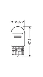 12V Lampada con zoccolo vetro - W21/5W - 21/5W - W3x16q - 2 pz - Scatola