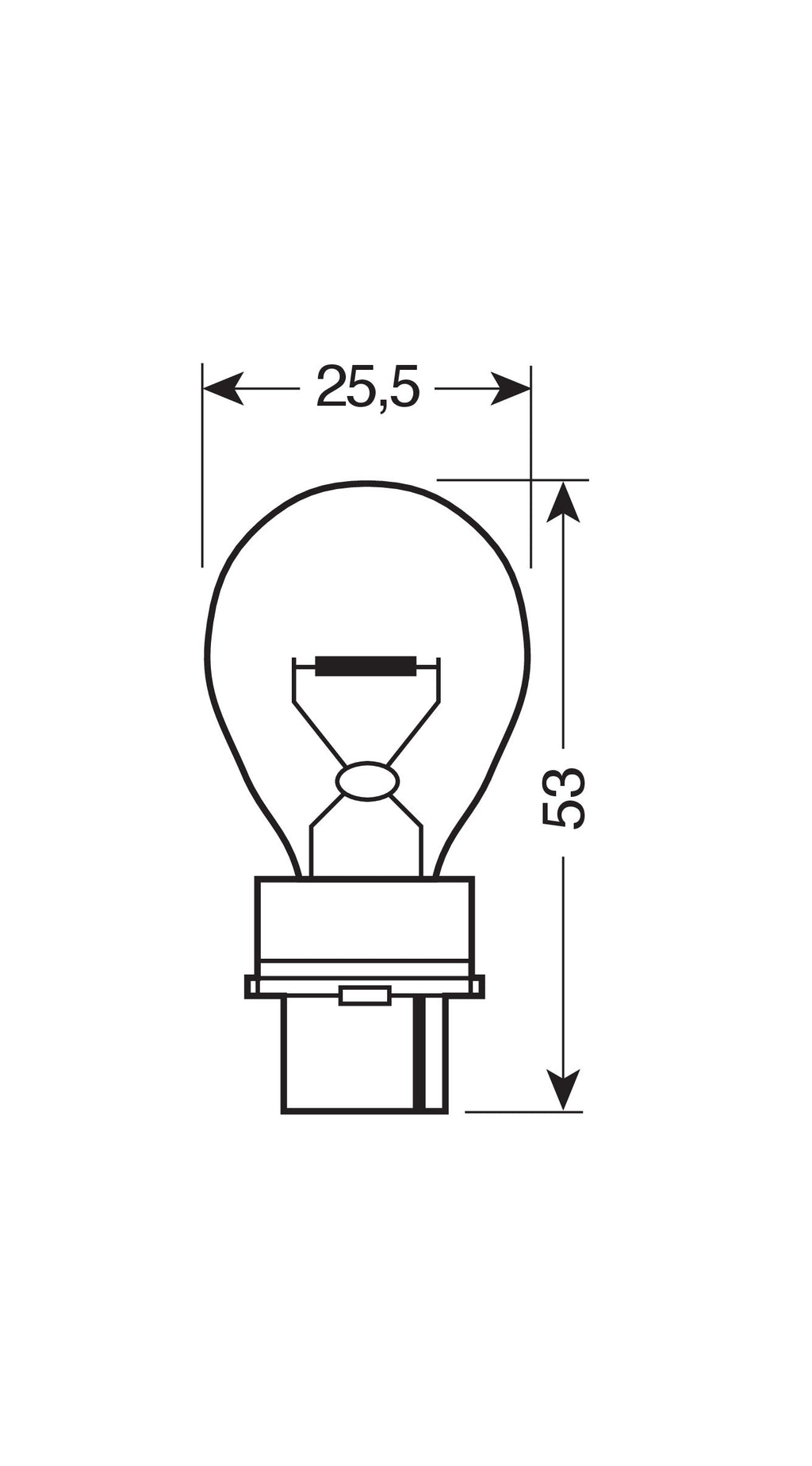 12V Lampada 1 filamento - P27W - 27W - W2,5x16d - 2 pz - Scatola