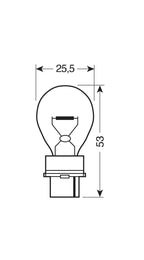 12V Lampada 1 filamento - P27W - 27W - W2,5x16d - 2 pz - Scatola
