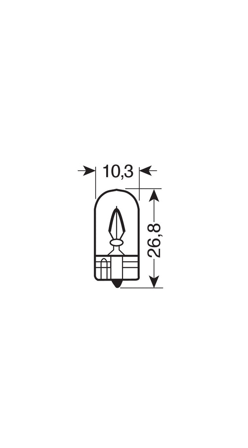 12V Blue Dyed Glass, Lampada zoccolo vetro - (W5W) - 5W - W2,1x9,5d - 2 pz - Scatola