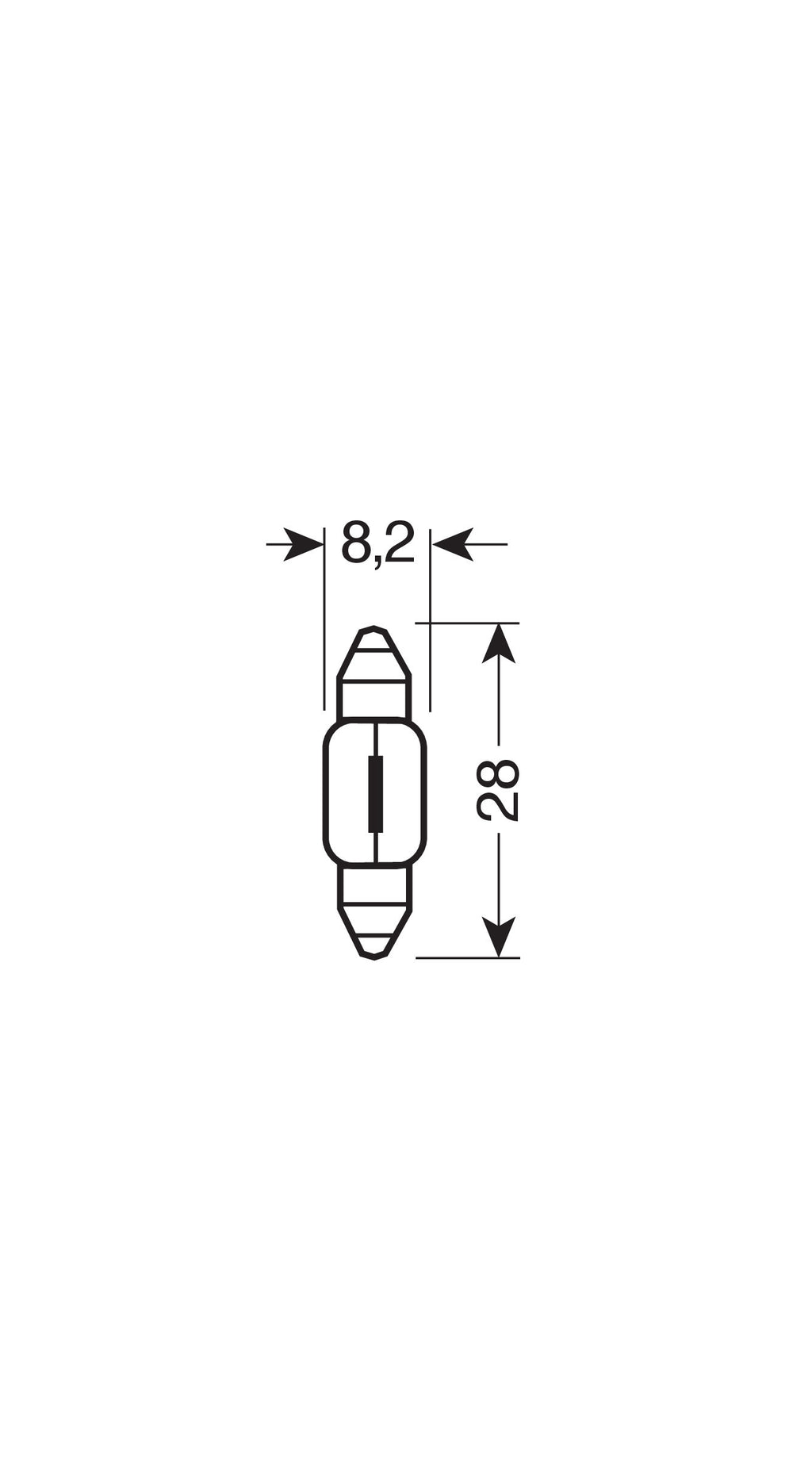 12V Lampada siluro Blu-Xe - 8x28 mm - 15W - SV7-8 - 2 pz - Scatola