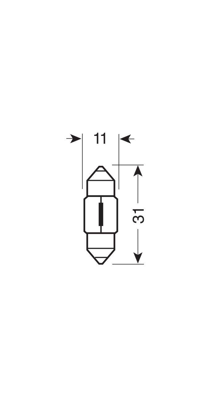 12V Lampada siluro - 11x31 mm - 10W - SV8,5-8 - 2 pz - Scatola