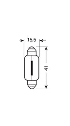12V Lampada siluro - 15x41 mm - 18W - SV8,5-8 - 2 pz - Scatola