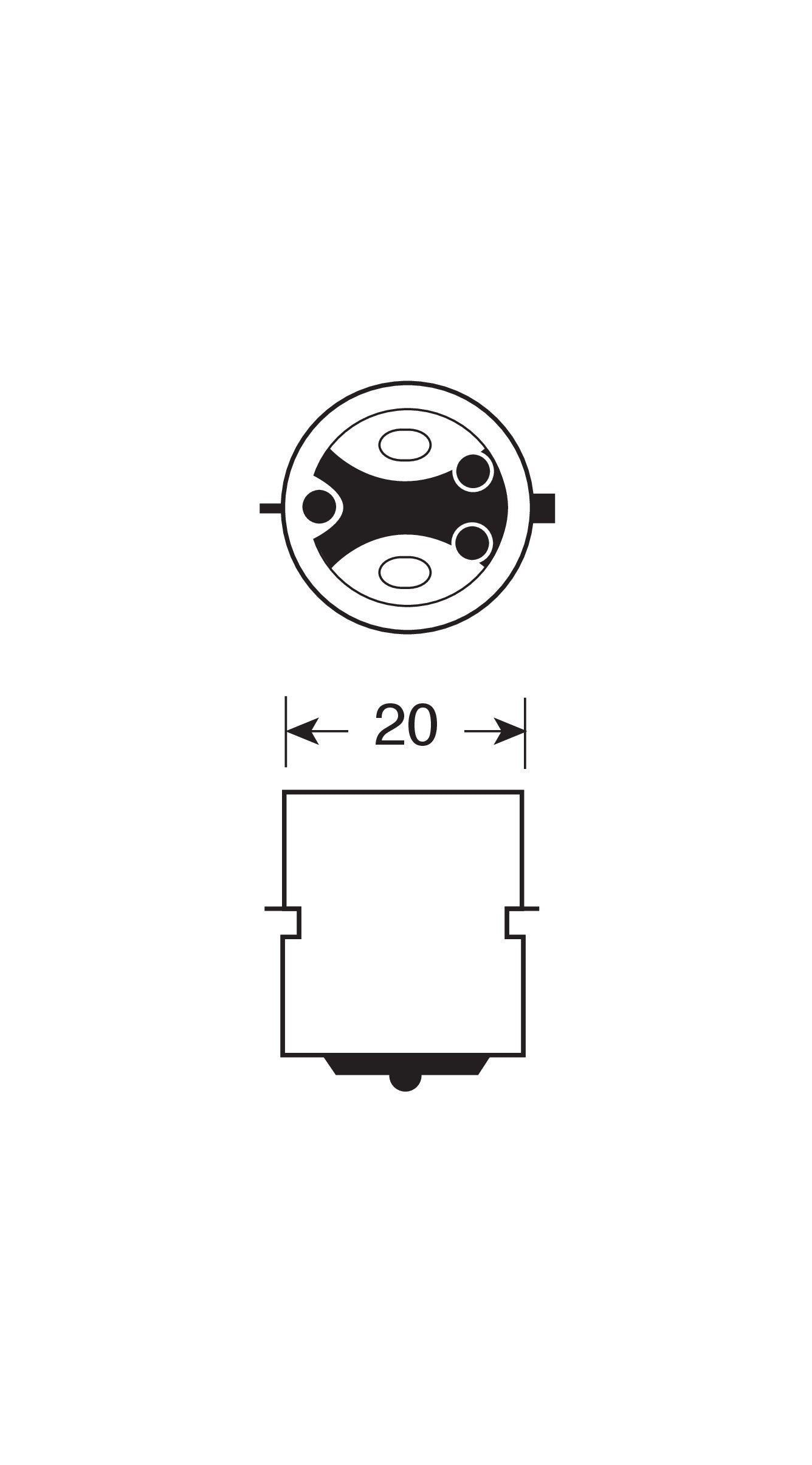 12V Lampada alogena - S2 - 35/35W - BA20d - 1 pz - Scatola