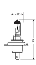 12V Lampada alogena - (H4) - 100/80W - P43t - 1 pz - Scatola