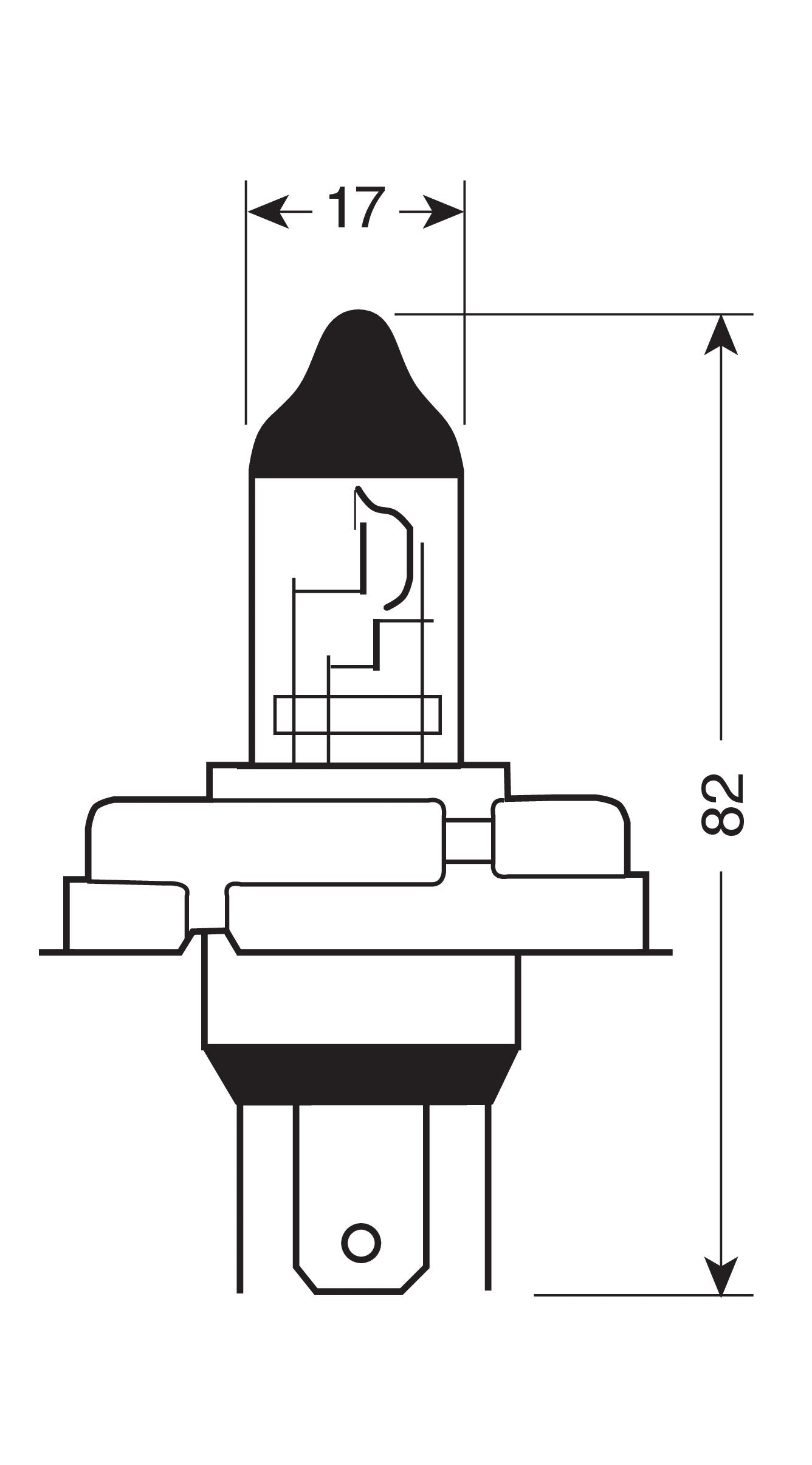 12V Lampada alogena - H5 - 60/55W - P45t - 1 pz - Scatola