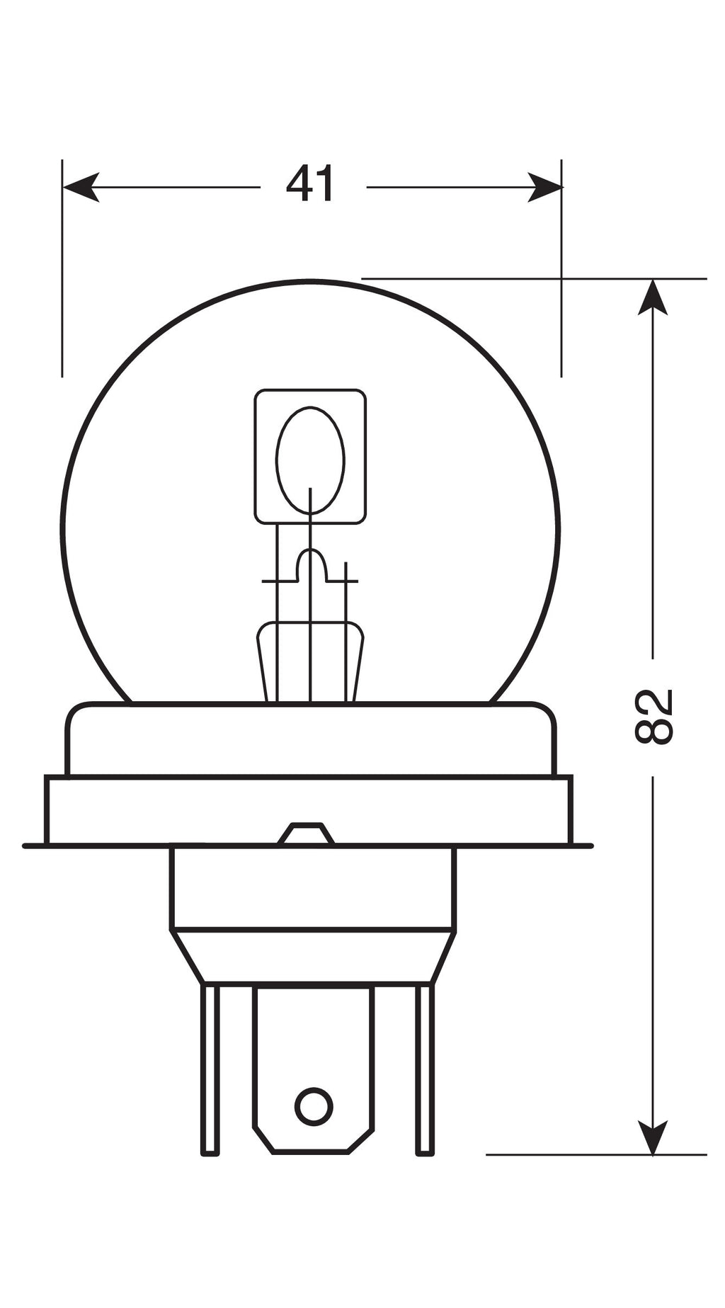 12V Lampada asimmetrica biluce - R2 asymmetric - 40/45W - P45t - 1 pz - Scatola