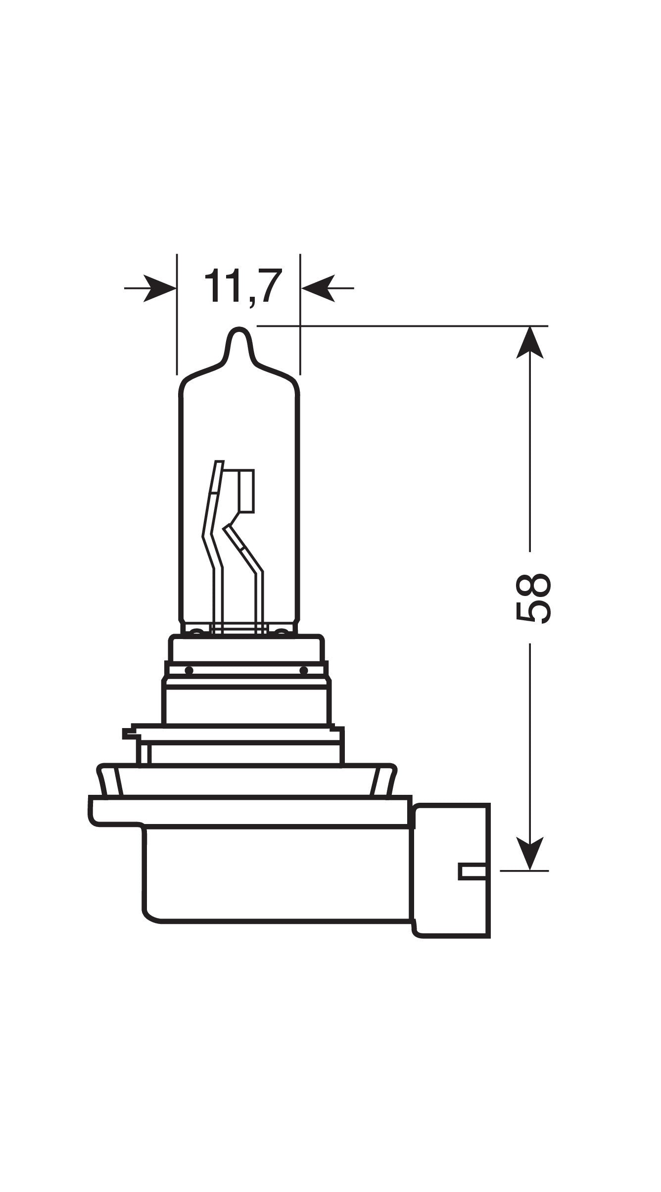 12V Lampada alogena - H9 - 65W - PGJ19-5 - 1 pz - Scatola