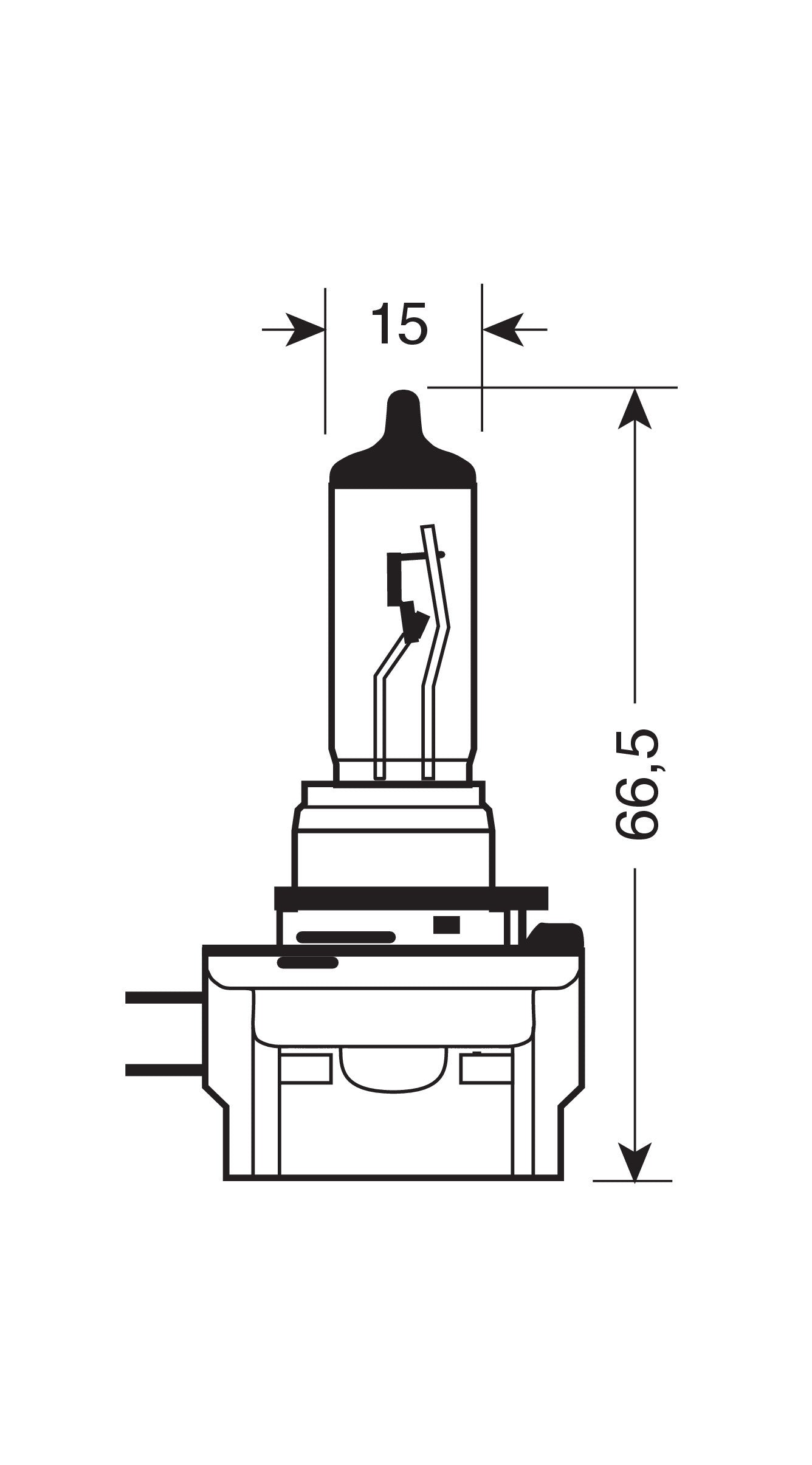 12V Lampada alogena Blu-Xe - H11B - 55W - PGJY19-2 - 2 pz - Scatola Plast.