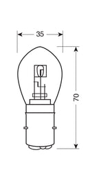 12V Lampada 2 filamenti - S2 asymmetric - 35/35W - BA20d - 1 pz - Scatola