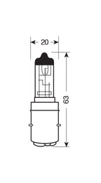 12V Lampada alogena - S2 - 35/35W - BA20d - 1 pz - Scatola