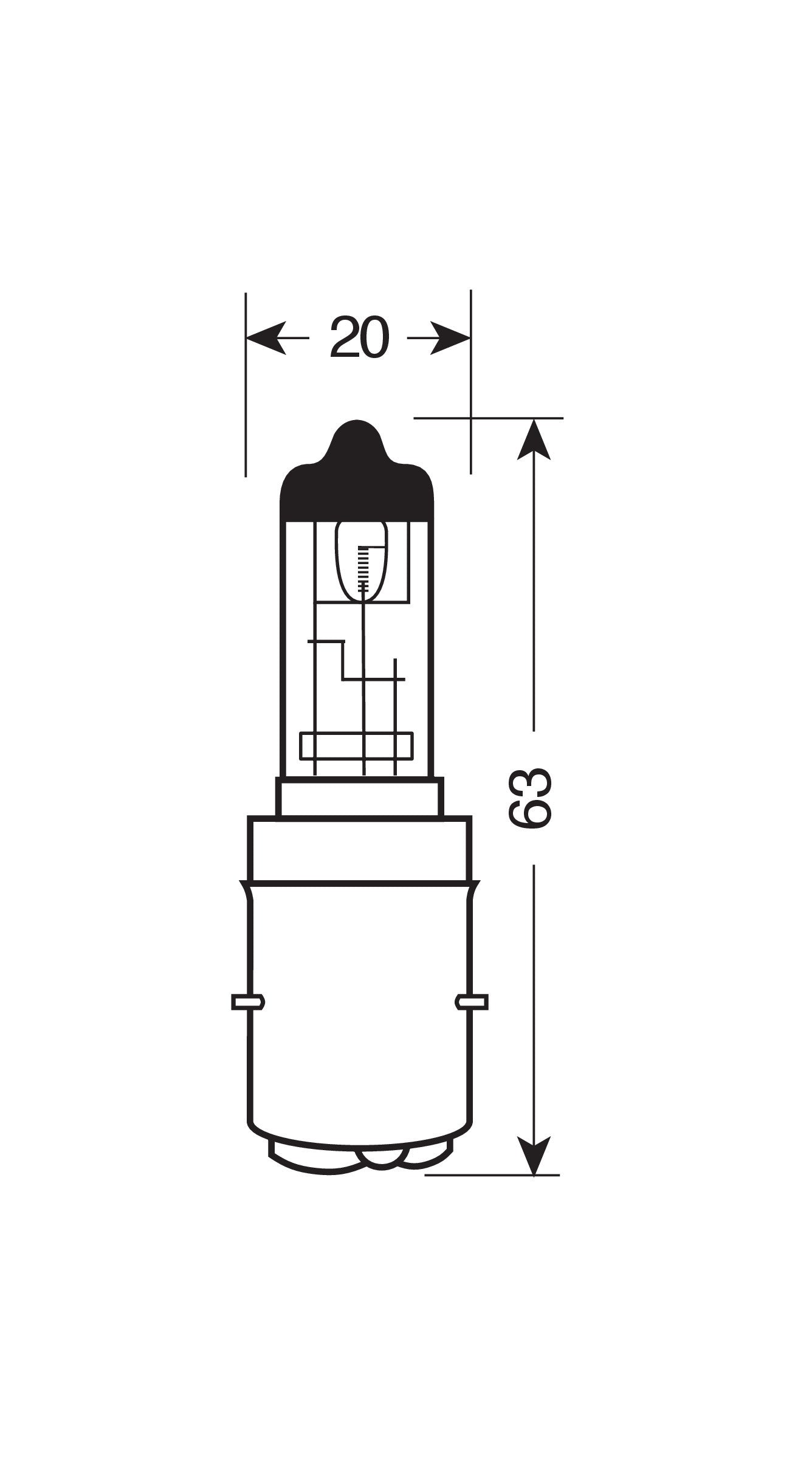 12V Lampada alogena Blu-Xe - S2 - 35/35W - BA20d - 1 pz - Scatola