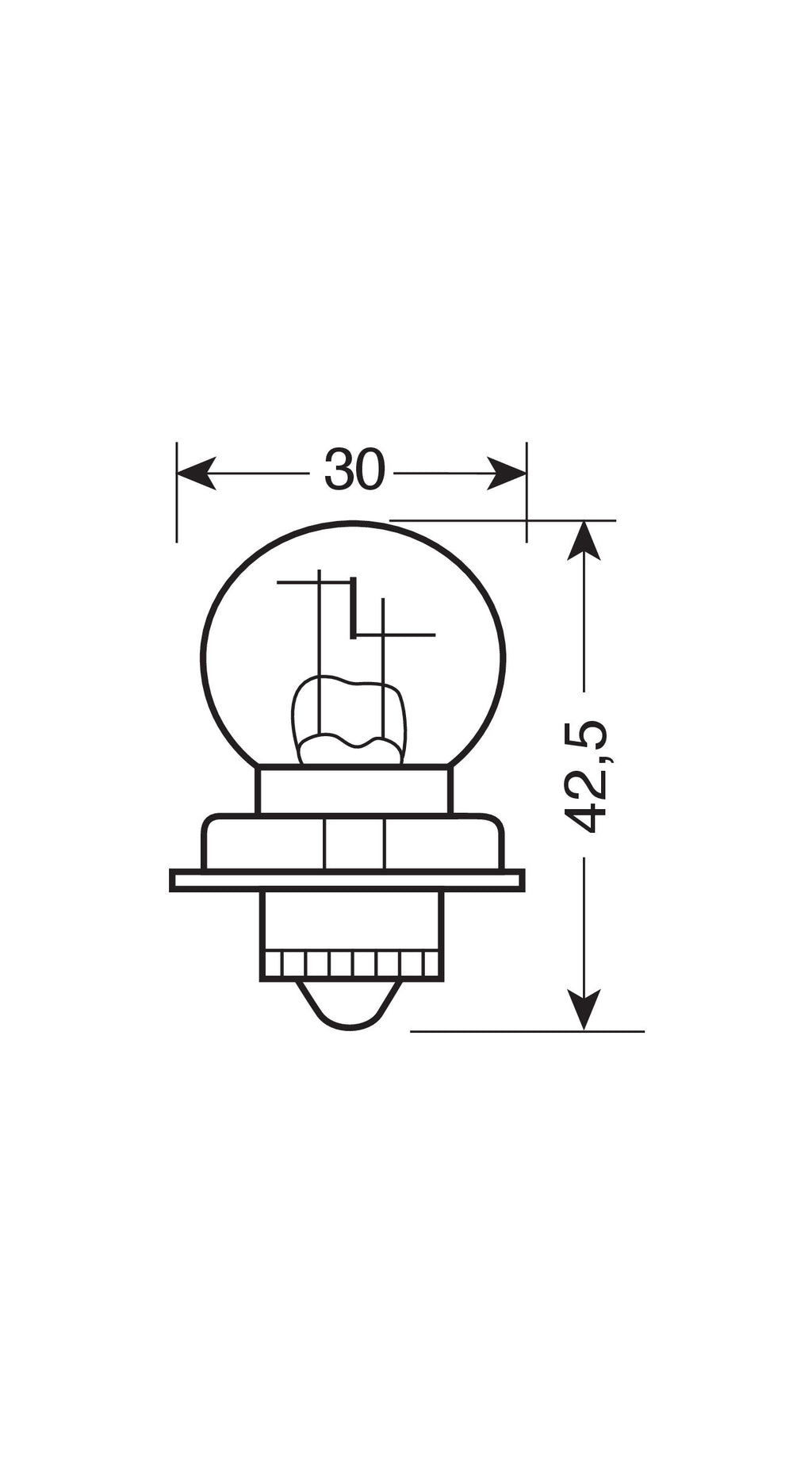12V Lampada asimmetrica - S3 asymmetric - 30W - P26s - 1 pz - Scatola