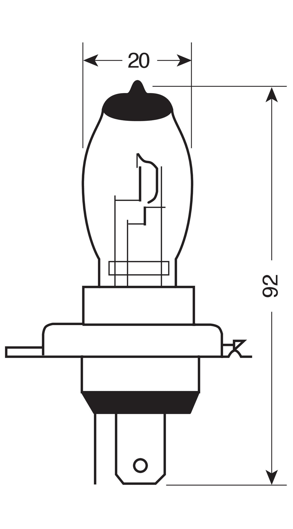 24V Lampada alogena Xenium Race - (H4) - 90/100W - P43t - 2 pz - D/Blister