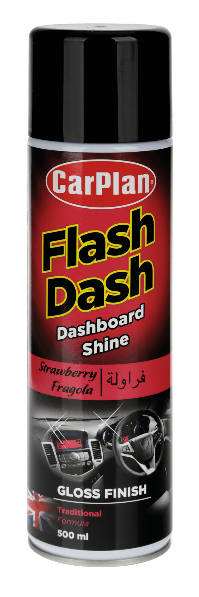 Flash Dash, pulitore per cruscotti, effetto lucido - 500 ml - Fragola